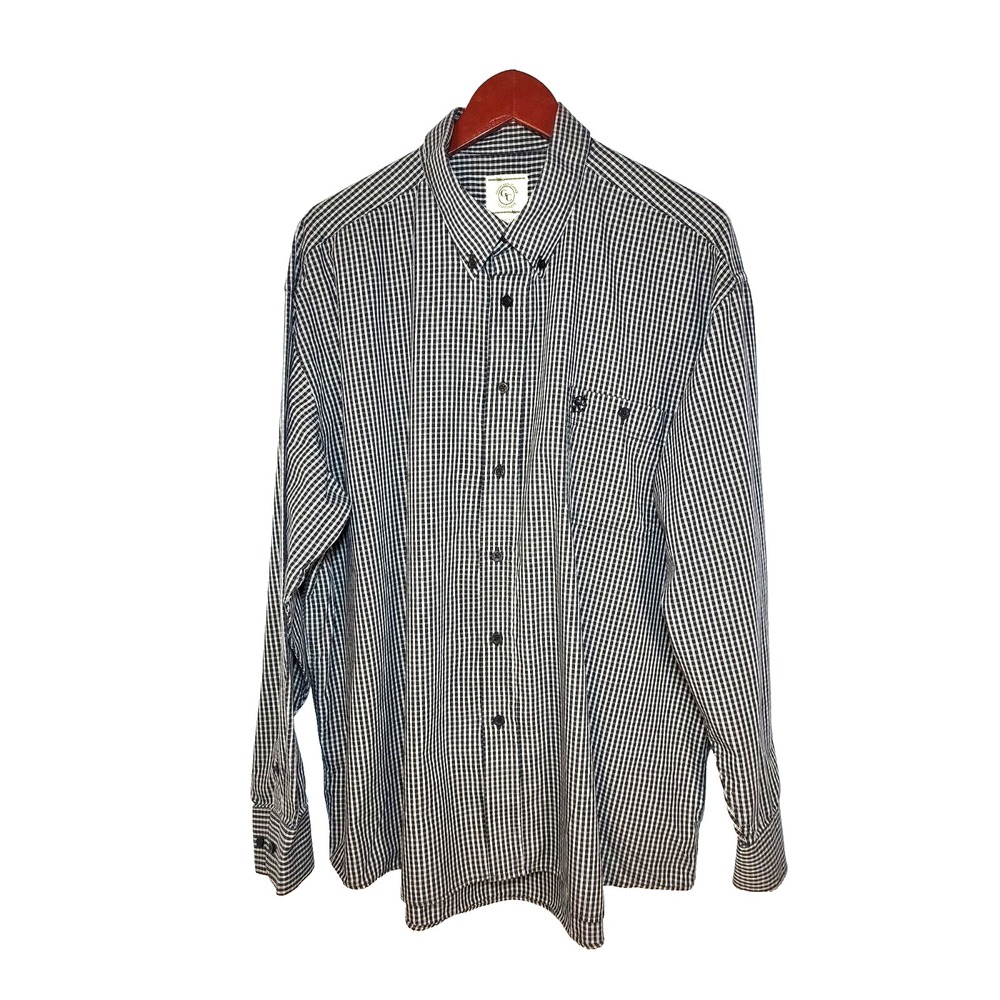 Gunnison Creek Outfitters Black‎ White Check Button Down Shirt Long Sleeve XXL